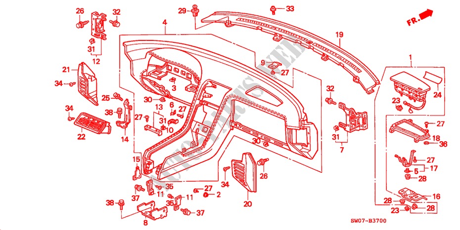PAINEL INSTRUMENTOS(LH) para Honda NSX NSX-T 2 portas automática de 4 velocidades 2000