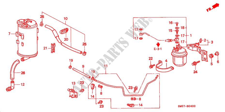 RECIPIENTE/FILTRO REDE COMBUSTIVEL (1) para Honda NSX NSX-T 2 portas 6 velocidades manuais 2000