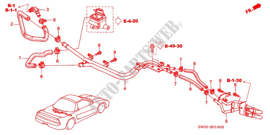SEGUNDO TUBO DE AR para Honda NSX NSX 2 portas automática de 4 velocidades 2002