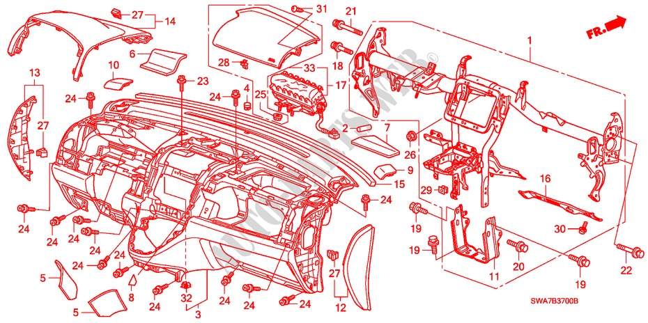 PAINEL INSTRUMENTOS(LH) para Honda CR-V RVSI 5 portas automática de 5 velocidades 2007