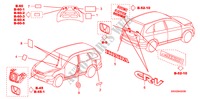 EMBLEMAS/ETIQUETAS CUIDADO para Honda CR-V DIESEL 2.2 EXECUTIVE 5 portas automática de 5 velocidades 2010