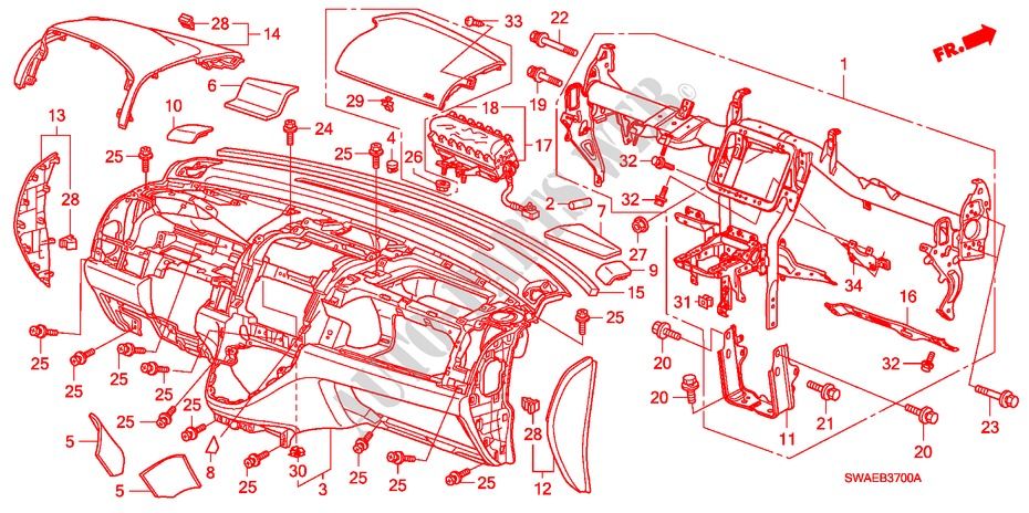 PAINEL INSTRUMENTOS(LH) para Honda CR-V DIESEL 2.2 EXECUTIVE 5 portas automática de 5 velocidades 2010