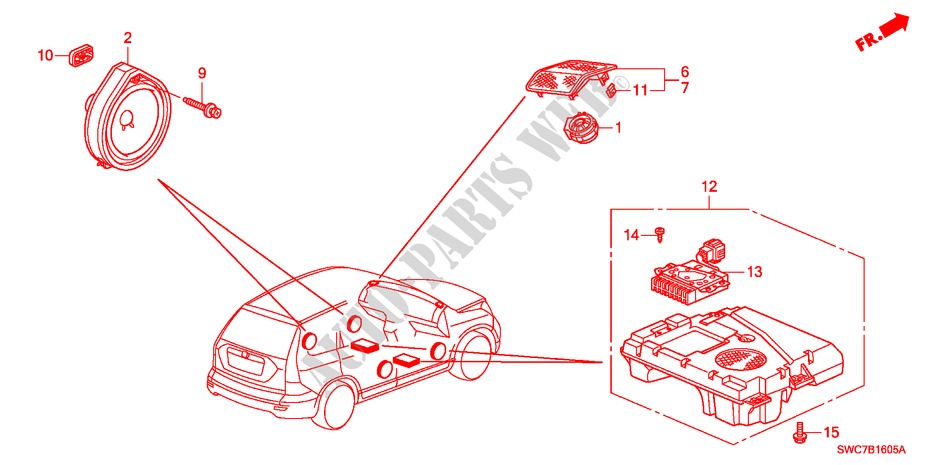 ALTIFALANTE para Honda CR-V RV-SI 5 portas automática de 5 velocidades 2011