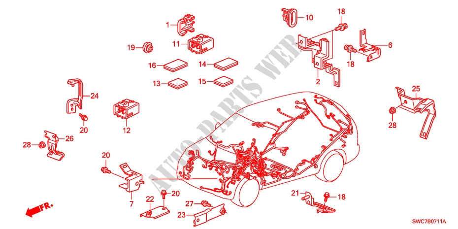 CINTA CABLAGEM/SUPORTE(LH)(2) para Honda CR-V RV-SI 5 portas automática de 5 velocidades 2011