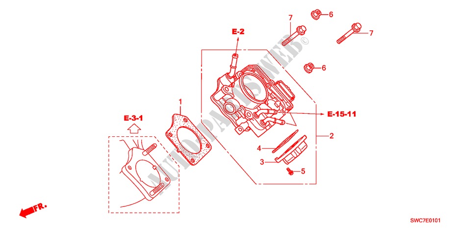 CORPO ACELERADOR(2.4L) para Honda CR-V RV-SI 5 portas automática de 5 velocidades 2011