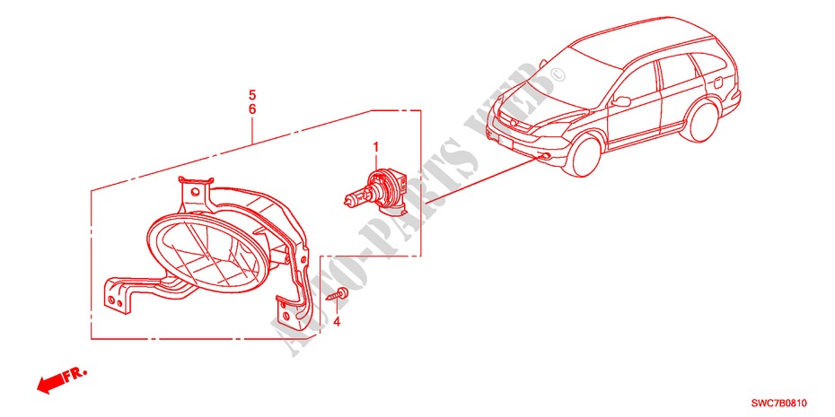 LUZ NEVOEIRO(1) para Honda CR-V RV-SI 5 portas automática de 5 velocidades 2011