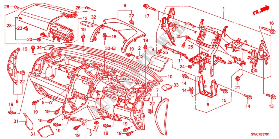 PAINEL INSTRUMENTOS(D.) para Honda CR-V DIESEL 2.2 SE RUNOUT 5 portas 6 velocidades manuais 2011