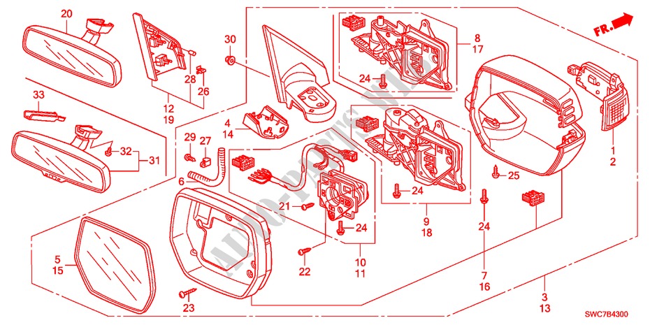 RETROVISOR para Honda CR-V DIESEL 2.2 SE RUNOUT 5 portas 6 velocidades manuais 2011