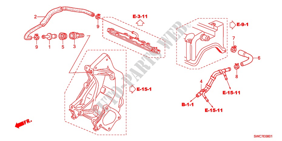 TUBO METALICO RESPIRACAO(2.4L) para Honda CR-V RV-SI 5 portas automática de 5 velocidades 2011