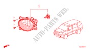 LUZ NEVOEIRO para Honda PILOT EX 5 portas automática de 5 velocidades 2011