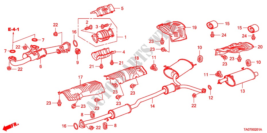 TUBO ESCAPE(V6) para Honda ACCORD 3.5 LX 4 portas automática de 5 velocidades 2011