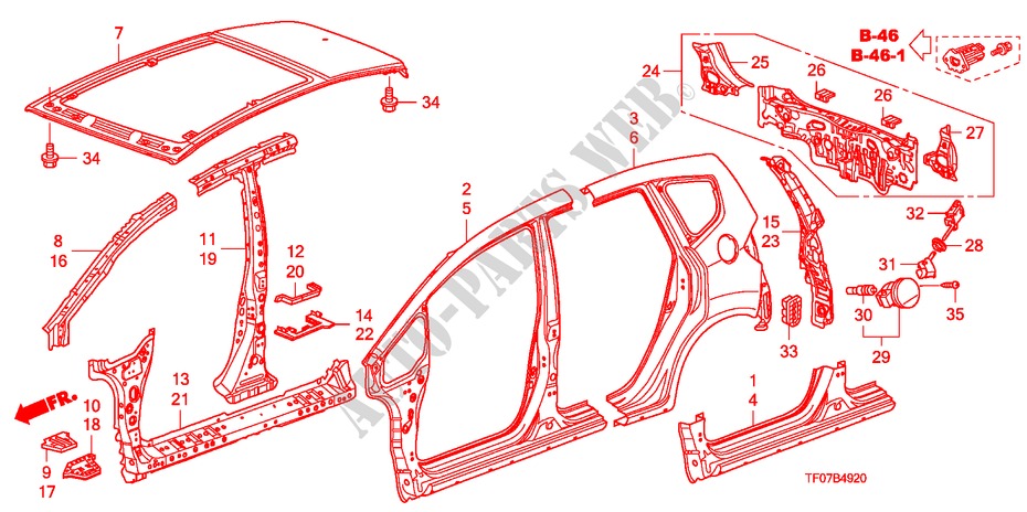 PAINEIS EXTERIOR/PAINEL TRASEIRO para Honda JAZZ 1.5 EXT 5 portas automática de 5 velocidades 2009