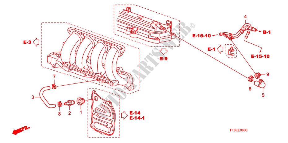 TUBO METALICO RESPIRACAO para Honda JAZZ 1.5 EXT 5 portas 5 velocidades manuais 2010