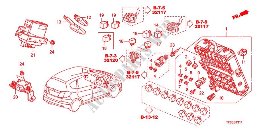 UNIDADE CONTROLO(CABINE)(1)(D.) para Honda JAZZ 1.4 ES 5 portas 5 velocidades manuais 2010