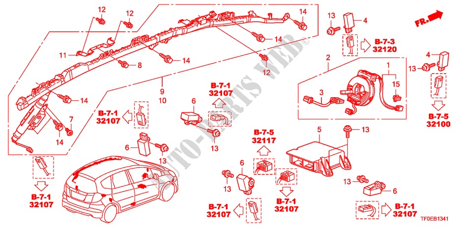 UNIDADE SRS(D.) para Honda JAZZ 1.4 ES 5 portas 5 velocidades manuais 2010
