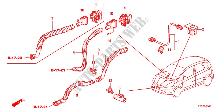 AR CONDICIONADO(SENSOR/AR CONDICIONADO AUTOMATICO) para Honda JAZZ 1.2SE 5 portas 5 velocidades manuais 2011