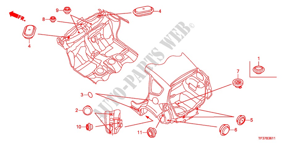 OLHAL(TRASEIRA) para Honda JAZZ 1.2SE 5 portas 5 velocidades manuais 2011