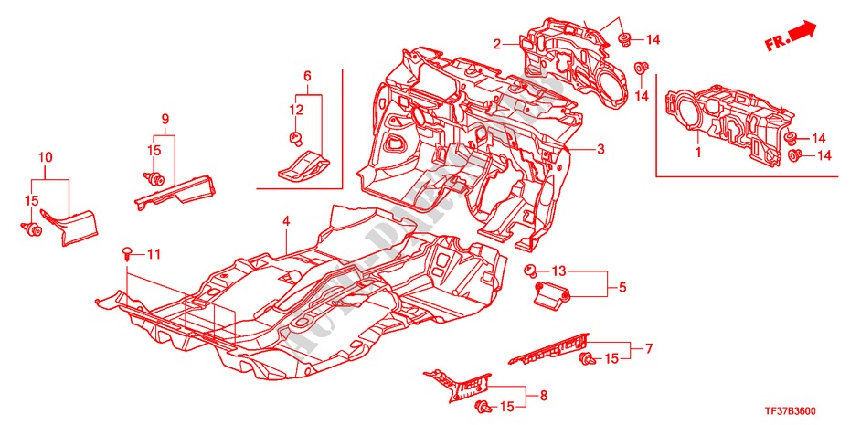 TAPETE PISO para Honda JAZZ 1.5EXE 5 portas 5 velocidades manuais 2011