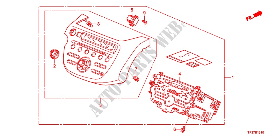 UNIDADE DE AUDIO(LH) para Honda JAZZ 1.5EX 5 portas 5 velocidades manuais 2011