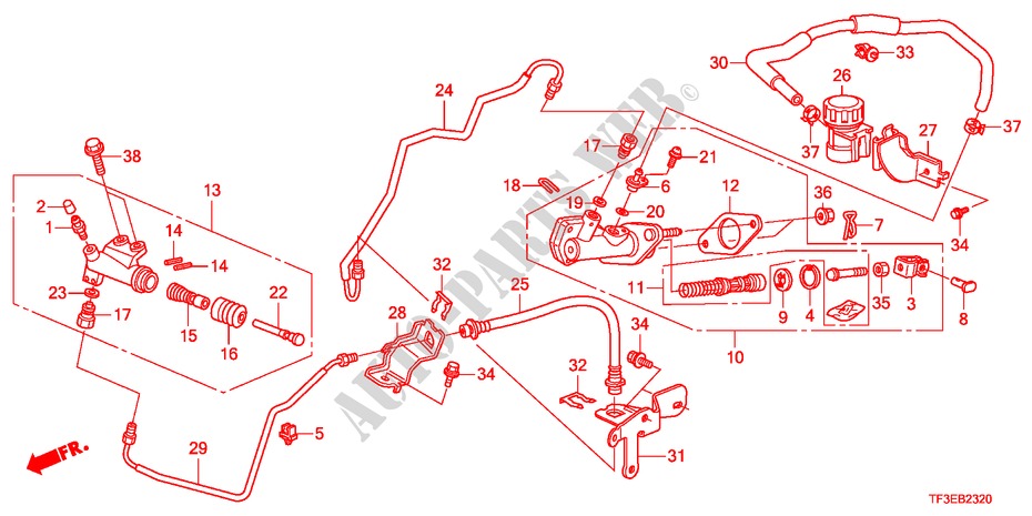 BOMBA PRINCIPAL EMBRAIA.(LH) para Honda JAZZ 1.4ES 5 portas 5 velocidades manuais 2012