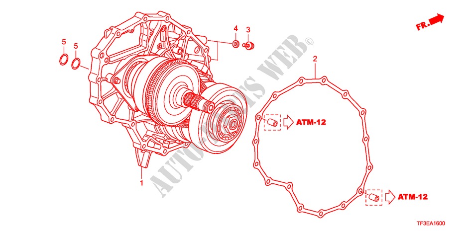 PLACA INTERMEDIA(CVT) para Honda JAZZ 1.4ESH 5 portas totalmente automática CVT 2012