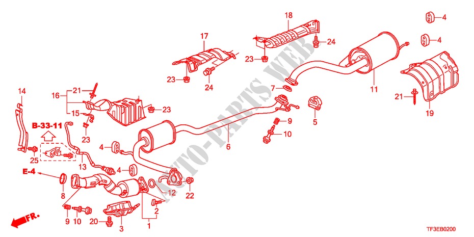 TUBO ESCAPE/SILENCIADOR para Honda JAZZ 1.2LS 5 portas 5 velocidades manuais 2012