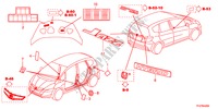EMBLEMA/ETIQUETA CUIDADO para Honda JAZZ HYBRID IMA-H 5 portas totalmente automática CVT 2012