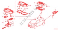 LUZ INTERIOR para Honda JAZZ HYBRID IMA-S    TEMP TIRE 5 portas totalmente automática CVT 2012