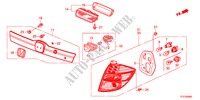 LUZ TRASEIRA/LUZ MATRICULA para Honda JAZZ HYBRID IMA      TEMP TIRE 5 portas totalmente automática CVT 2012