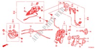 TRAVA DA PORTA DIANTEIRA/MANIVELA EXTERNA(1) para Honda JAZZ HYBRID IMA-S    TEMP TIRE 5 portas totalmente automática CVT 2012
