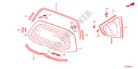 VIDRO TRASEIRO/VIDRO QUARTO para Honda JAZZ HYBRID IMA-S    TEMP TIRE 5 portas totalmente automática CVT 2012