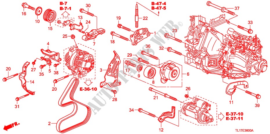 SUPORTE FIXACAO MOTOR (DIESEL) para Honda ACCORD 2.2 EXECUTIVE 4 portas 6 velocidades manuais 2009