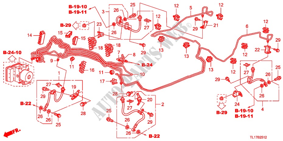 TUBAGENS TRAVAOES(VSA) (DIESEL) (LH) para Honda ACCORD 2.2 EXECUTIVE 4 portas 6 velocidades manuais 2009