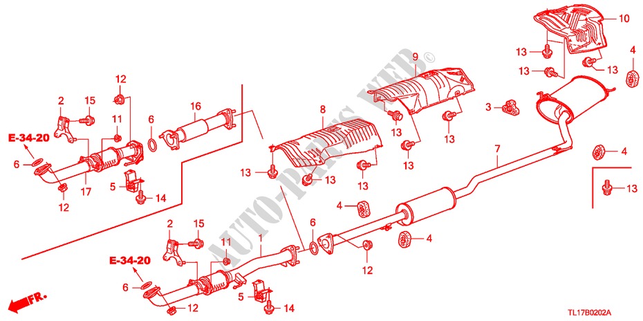 TUBO ESCAPE(DIESEL) para Honda ACCORD 2.2 EXECUTIVE 4 portas 6 velocidades manuais 2009