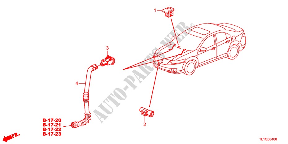 AR CONDICIONADO(SENSOR) para Honda ACCORD 2.0 ELEGANCE 4 portas 6 velocidades manuais 2012