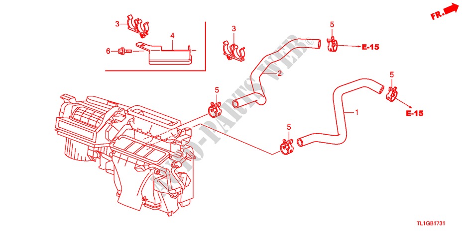 TUBO FLEXIVEL LAVA(2.0L)(D.) para Honda ACCORD 2.0 EX 4 portas automática de 5 velocidades 2012