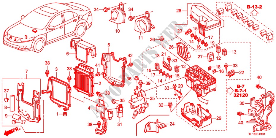 UNIDADE CONTROLO(COMPARTIMENTO MOTOR)(1)(DIESEL) para Honda ACCORD 2.2 S 4 portas 6 velocidades manuais 2012