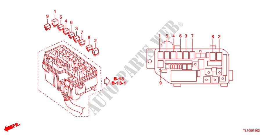 UNIDADE CONTROLO(COMPARTIMENTO MOTOR)(2) para Honda ACCORD 2.0 ELEGANCE 4 portas automática de 5 velocidades 2012