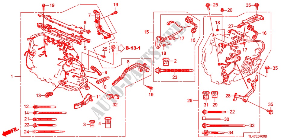 CABLAGEM MOTOR (DIESEL) para Honda ACCORD TOURER 2.2 ES-GT 5 portas 6 velocidades manuais 2009