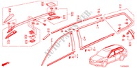 MOLDURA/TRILHO DO TETO para Honda ACCORD TOURER 2.2 EXECUTIVE 5 portas automática de 5 velocidades 2011