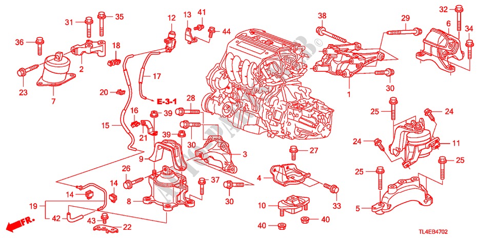 APOIOS MOTOR(2.4L)(MT) para Honda ACCORD TOURER 2.4 EXECUTIVE 5 portas 6 velocidades manuais 2010