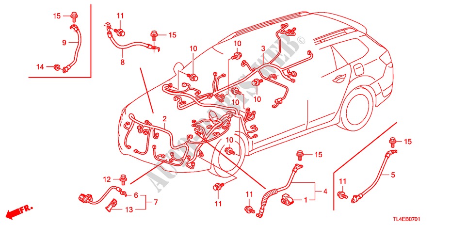 CABLAGEM(1)(D.) para Honda ACCORD TOURER 2.0 S 5 portas automática de 5 velocidades 2011