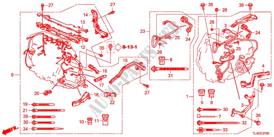 CABLAGEM MOTOR(DIESEL) para Honda ACCORD TOURER 2.2 EX-H 5 portas 6 velocidades manuais 2010