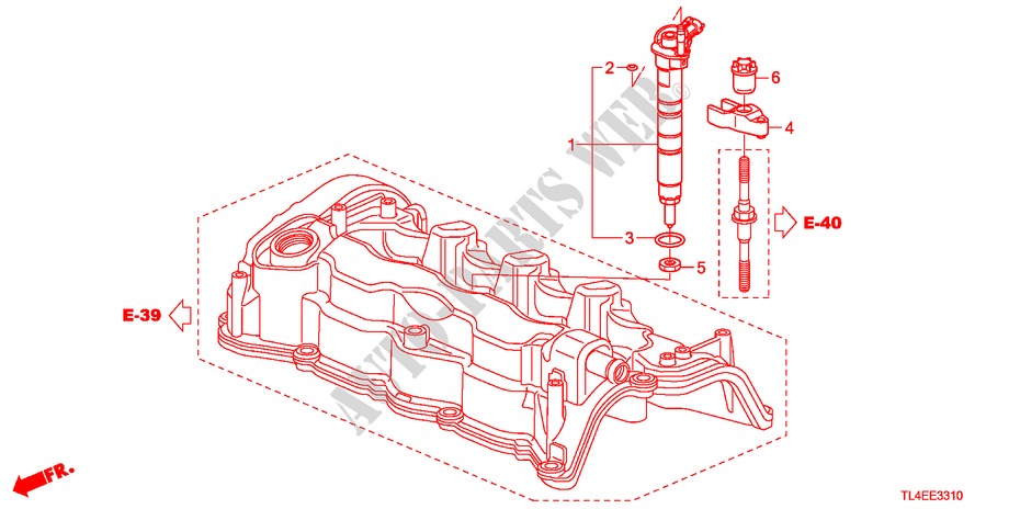 INJETOR(DIESEL) para Honda ACCORD TOURER 2.2 EX-H 5 portas 6 velocidades manuais 2010