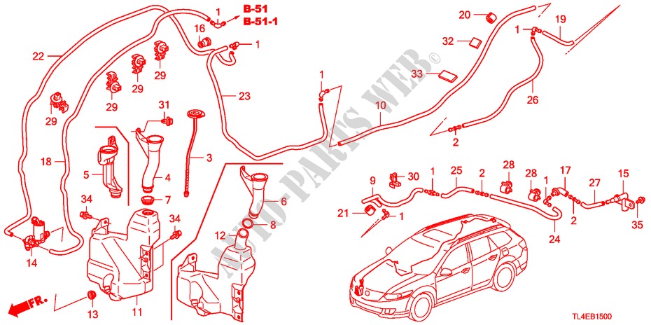 LAVA PARA BRISAS para Honda ACCORD TOURER 2.2 ES-GT 5 portas 6 velocidades manuais 2010