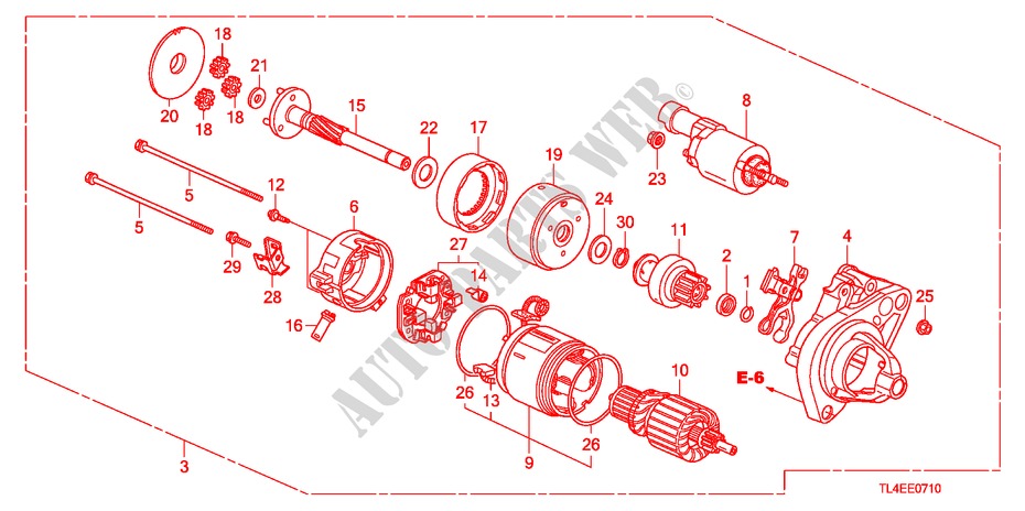 MOTOR ARRANQUE(DENSO)(2.0L) para Honda ACCORD TOURER 2.0 COMFOT 5 portas 6 velocidades manuais 2011