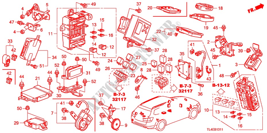 UNIDADE CONTROLO(CABINE)(1)(D.) para Honda ACCORD TOURER 2.0 S 5 portas automática de 5 velocidades 2011