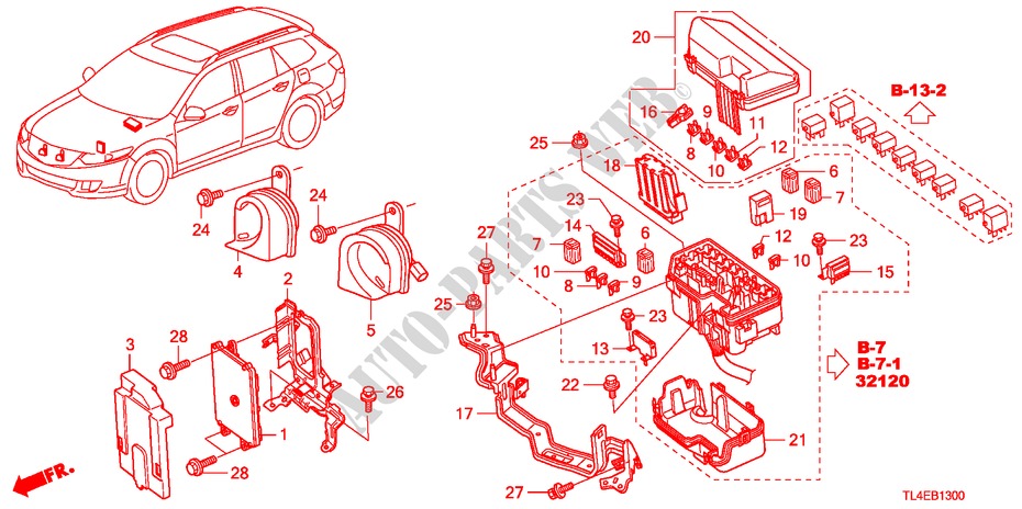 UNIDADE CONTROLO(COMPARTIMENTO MOTOR)(1) para Honda ACCORD TOURER 2.0 S 5 portas automática de 5 velocidades 2011