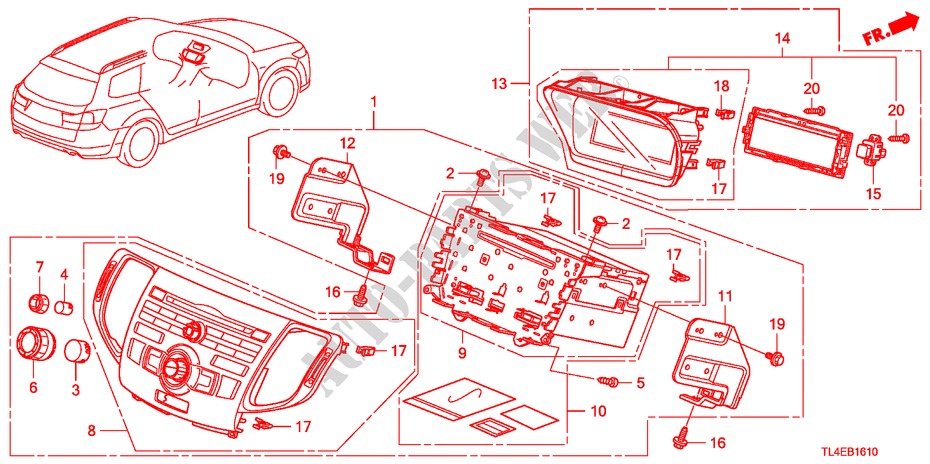 UNIDADE DE AUDIO para Honda ACCORD TOURER 2.2 ES-GT 5 portas automática de 5 velocidades 2011