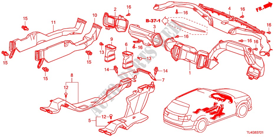 CONDUTA(D.) para Honda ACCORD TOURER 2.2 S 5 portas 6 velocidades manuais 2012